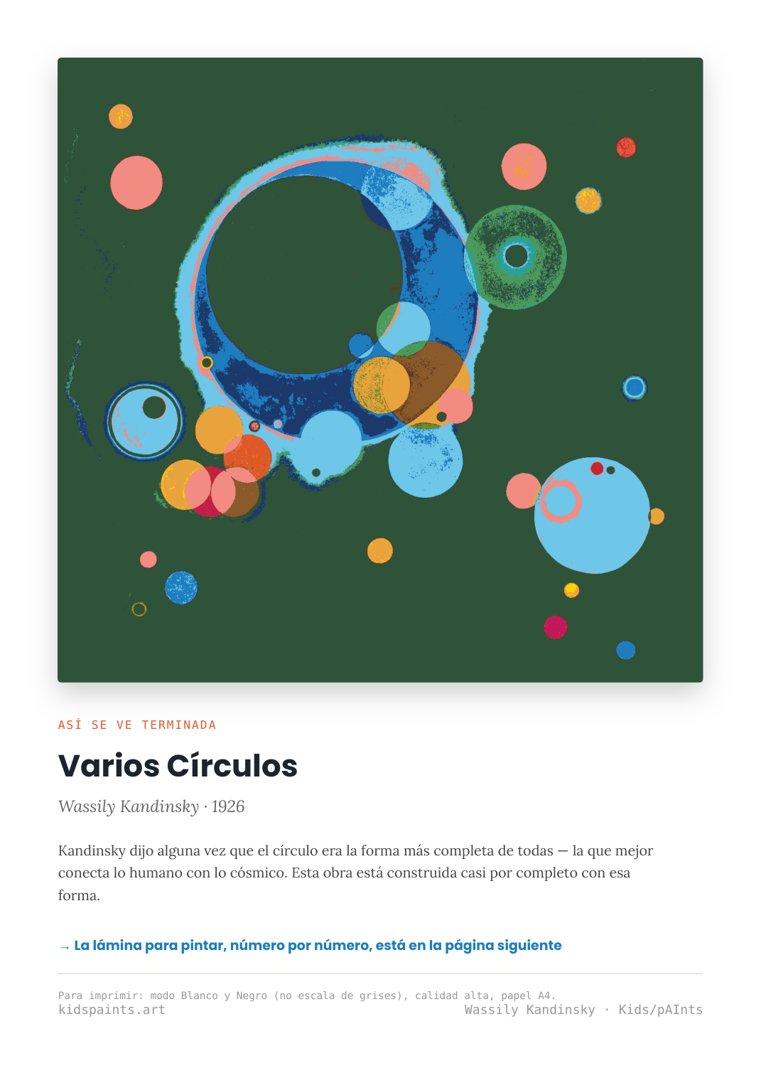 Lámina: Varios Circulos — Wassily Kandinsky (11-14 años)