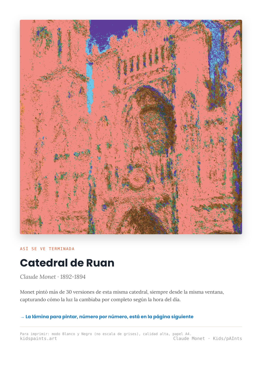 Lámina: Catedral de Ruan — Claude Monet (11-14 años)