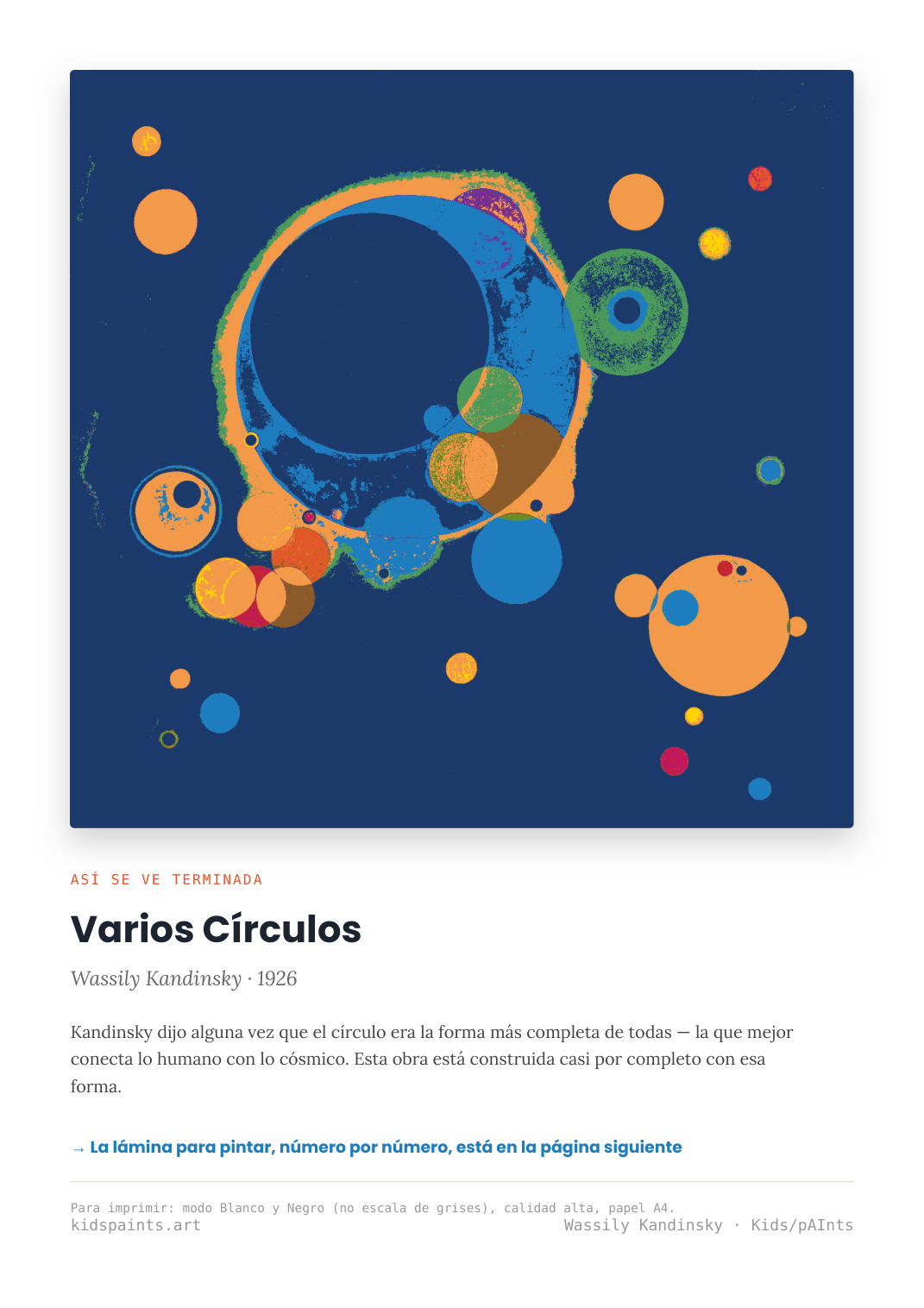 Lámina: Varios Circulos — Wassily Kandinsky (7-10 años)