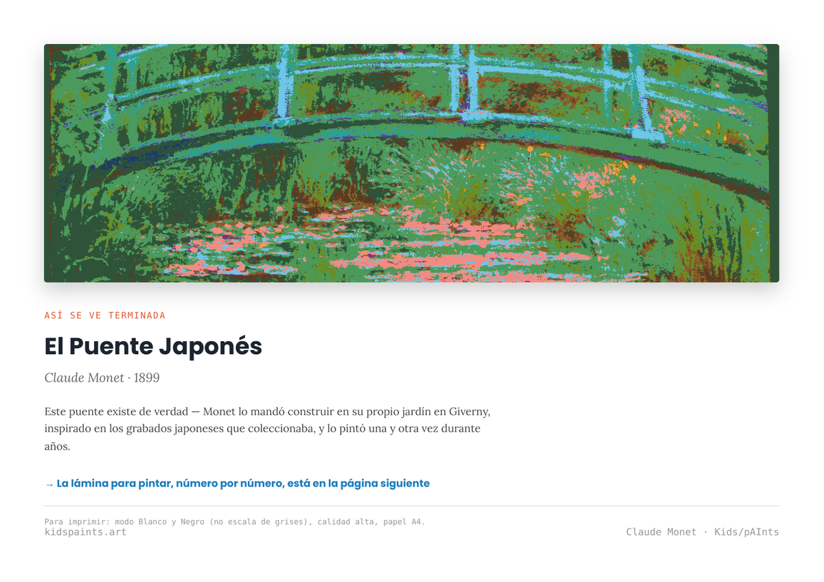 Lámina: El Puente Japones — Claude Monet (11-14 años)