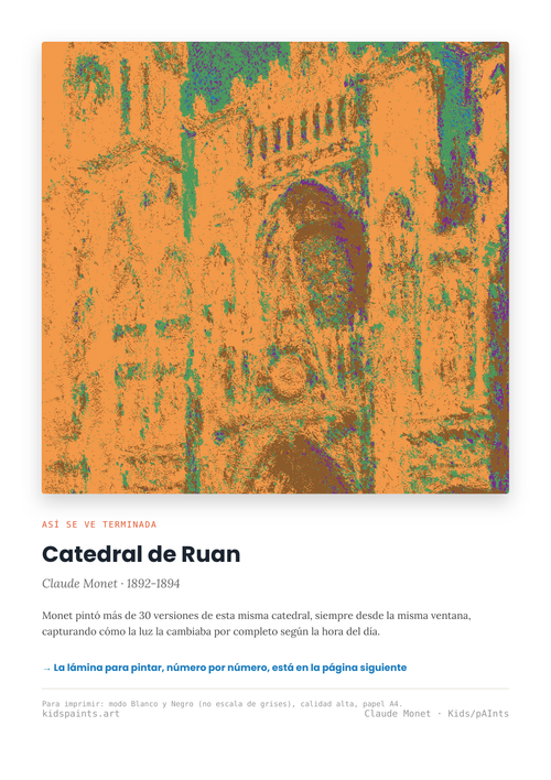 Lámina: Catedral de Ruan — Claude Monet (3-6 años)