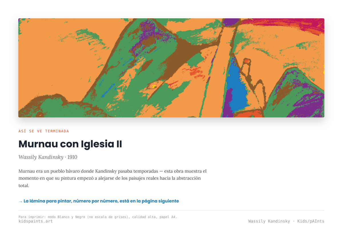 Lámina: Murnau con Iglesia — Wassily Kandinsky (3-6 años)
