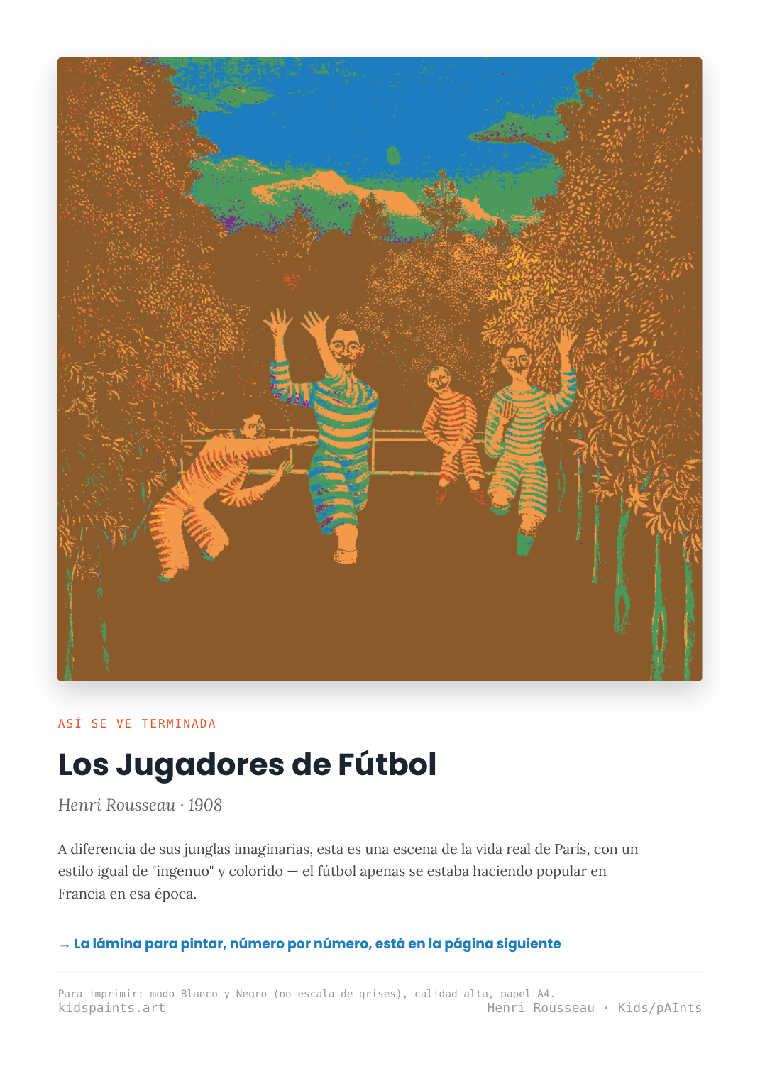 Lámina: Los Jugadores de Futbol — Henri Rousseau (3-6 años)