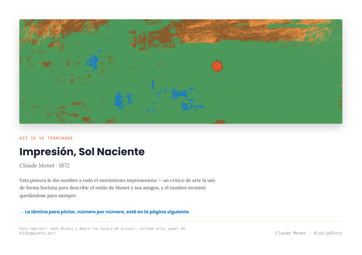 Lámina: Impresión Sol Naciente — Claude Monet (3-6 años)