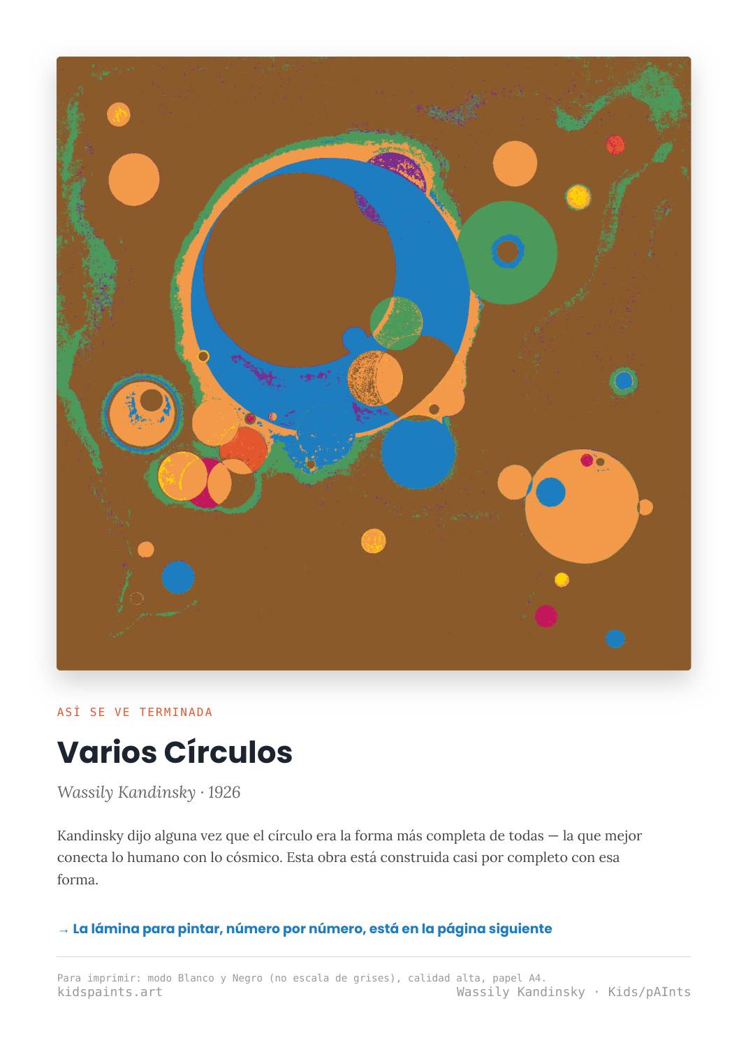 Lámina: Varios Circulos — Wassily Kandinsky (3-6 años)