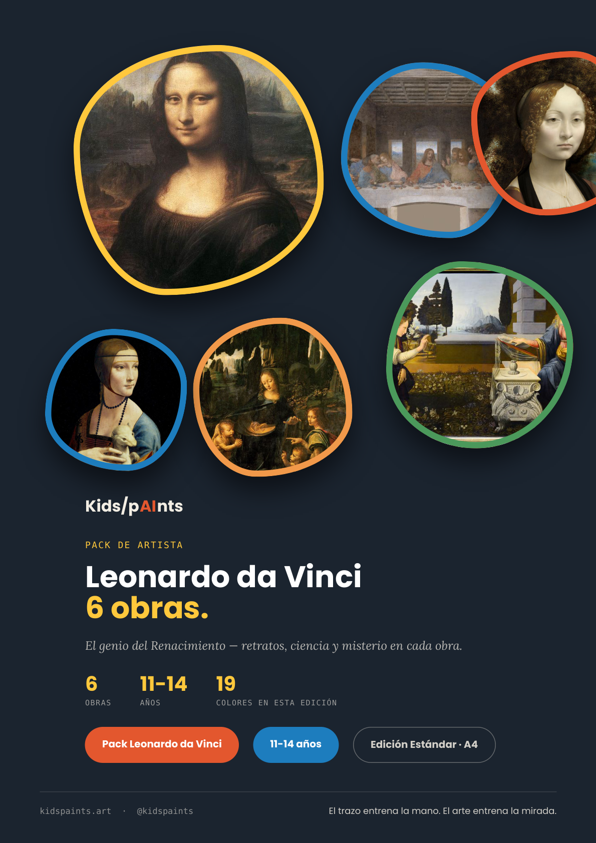 Pack Leonardo da Vinci — 6 obras (11-14 años)