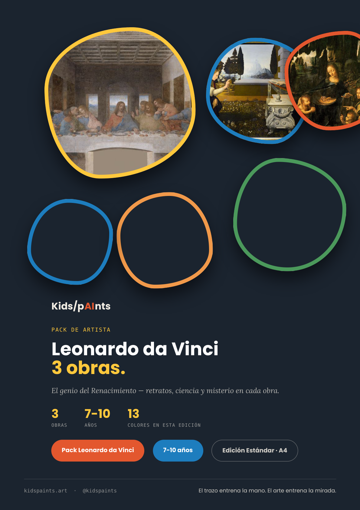Pack Leonardo da Vinci — 3 obras (7-10 años)