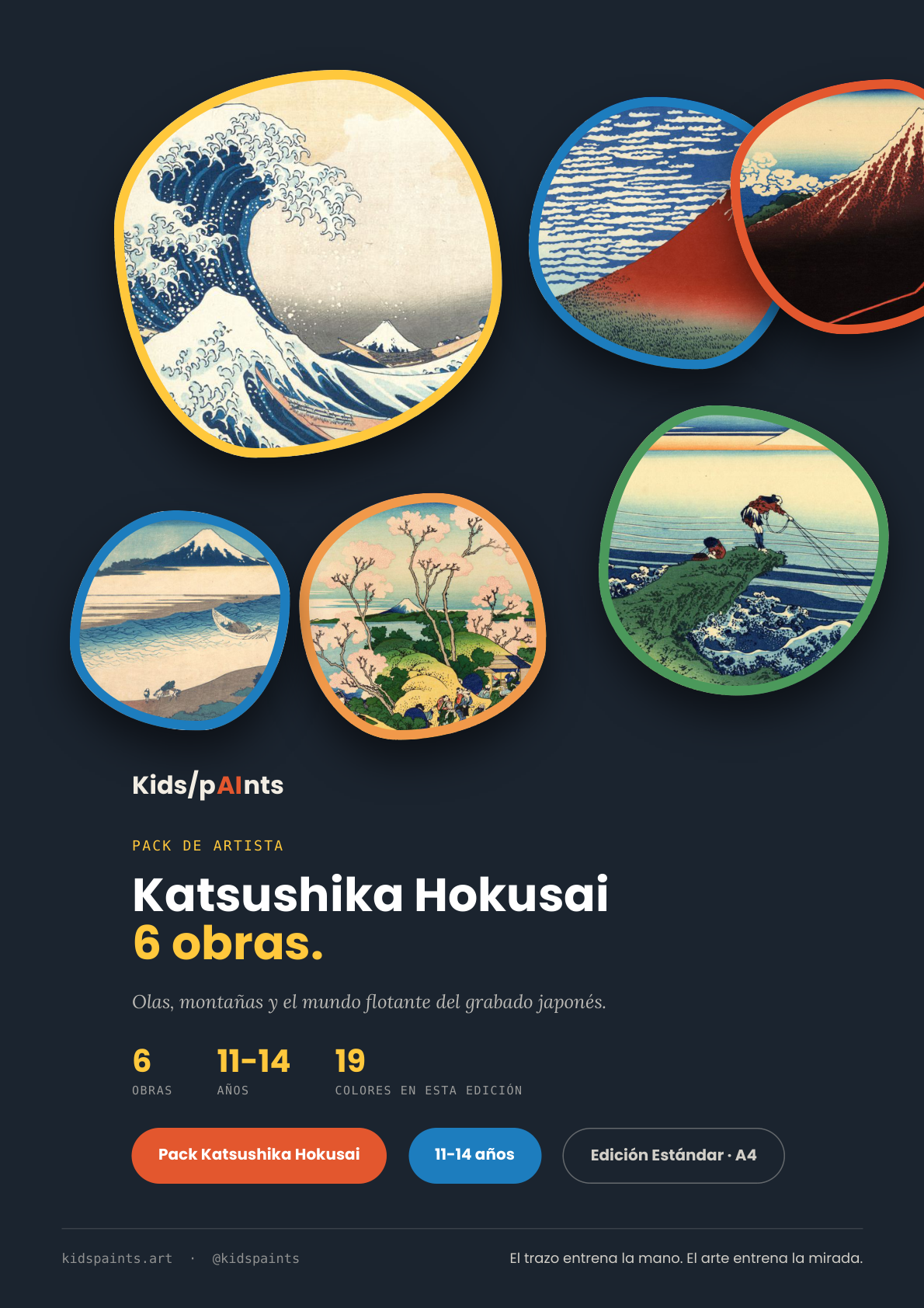 Pack Katsushika Hokusai — 6 obras (11-14 años)