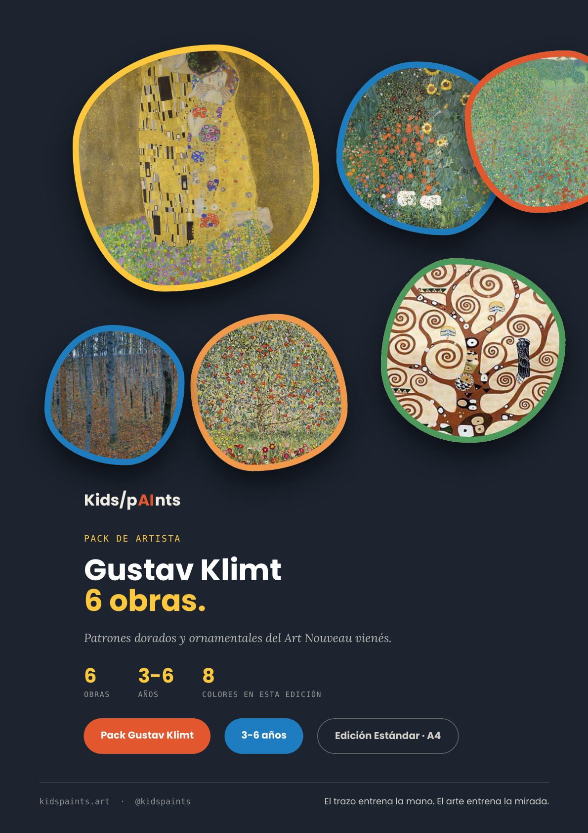 Pack Gustav Klimt — 6 obras (3-6 años)