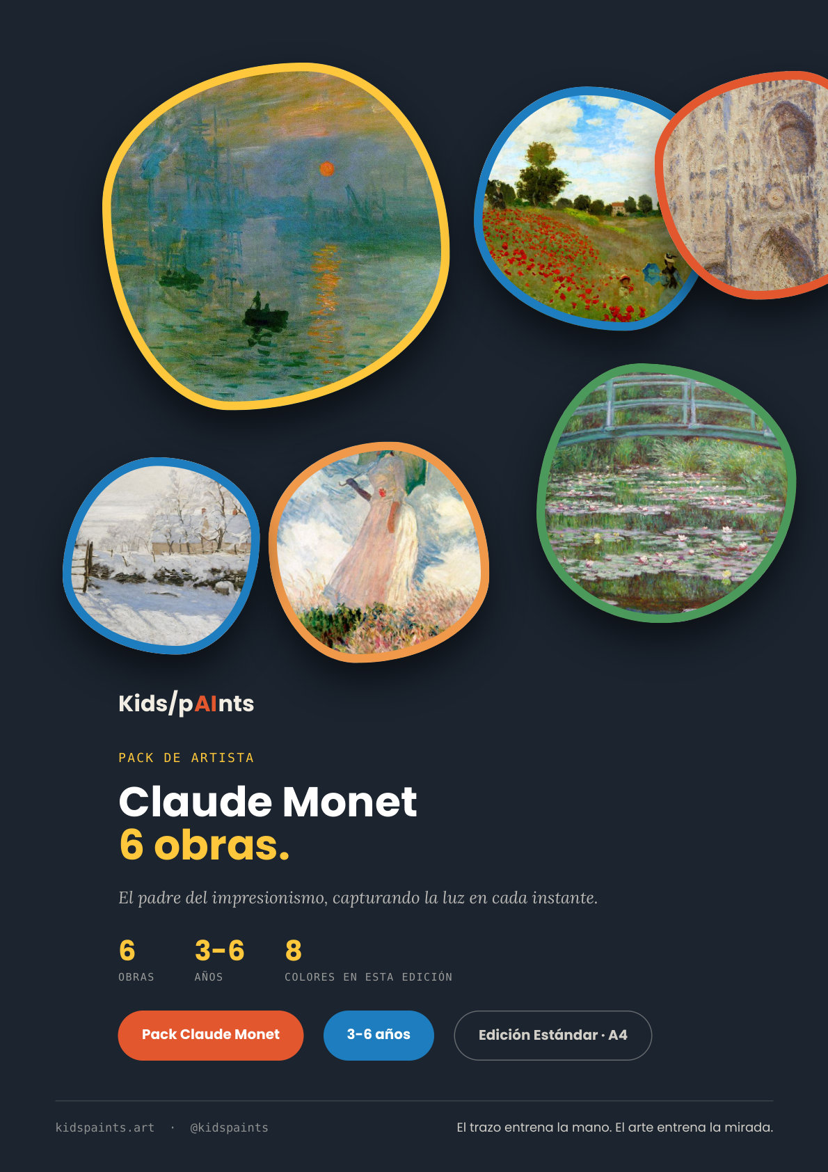 Pack Claude Monet — 6 obras (3-6 años)