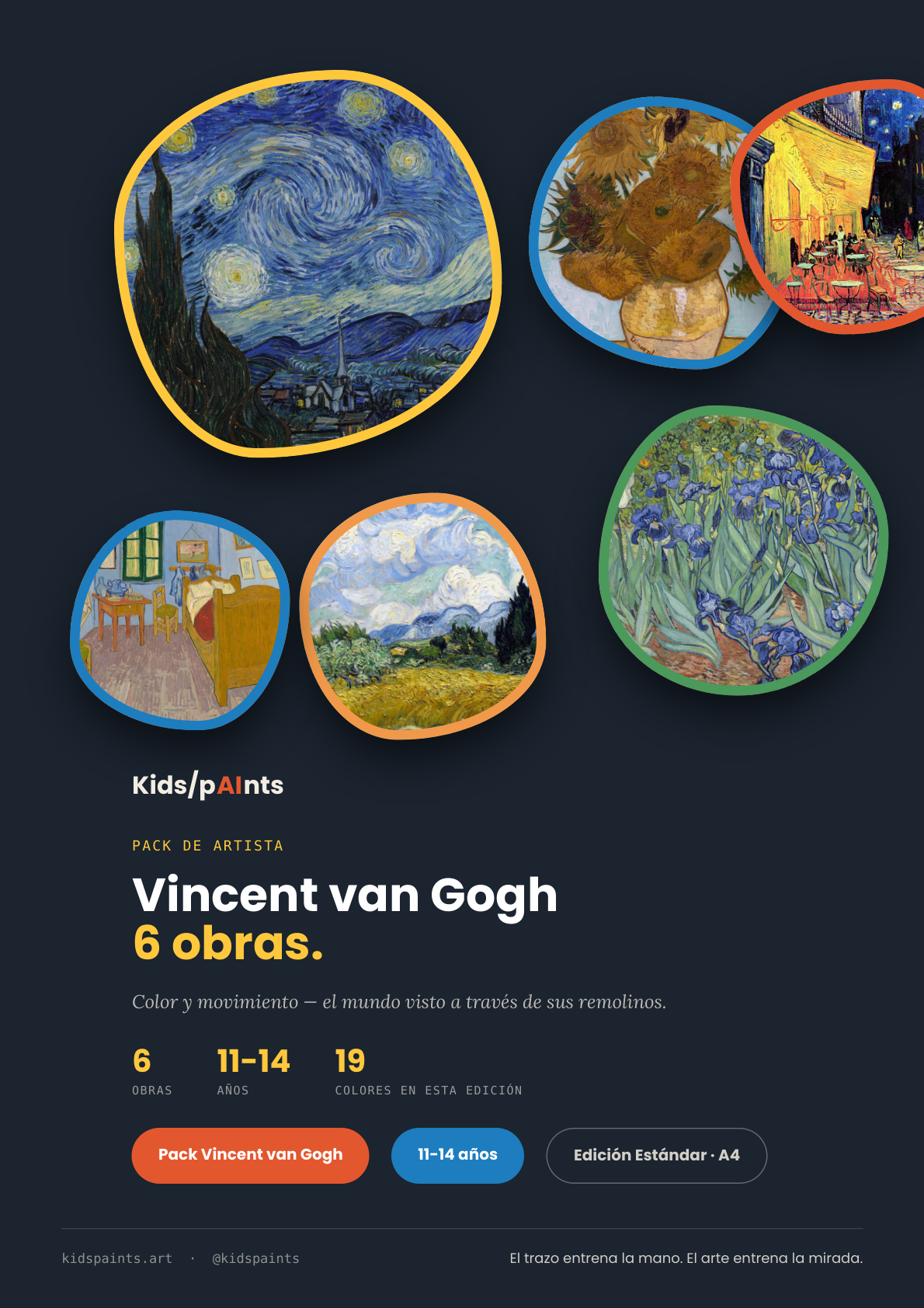 Pack Vincent van Gogh — 6 obras (11-14 años)