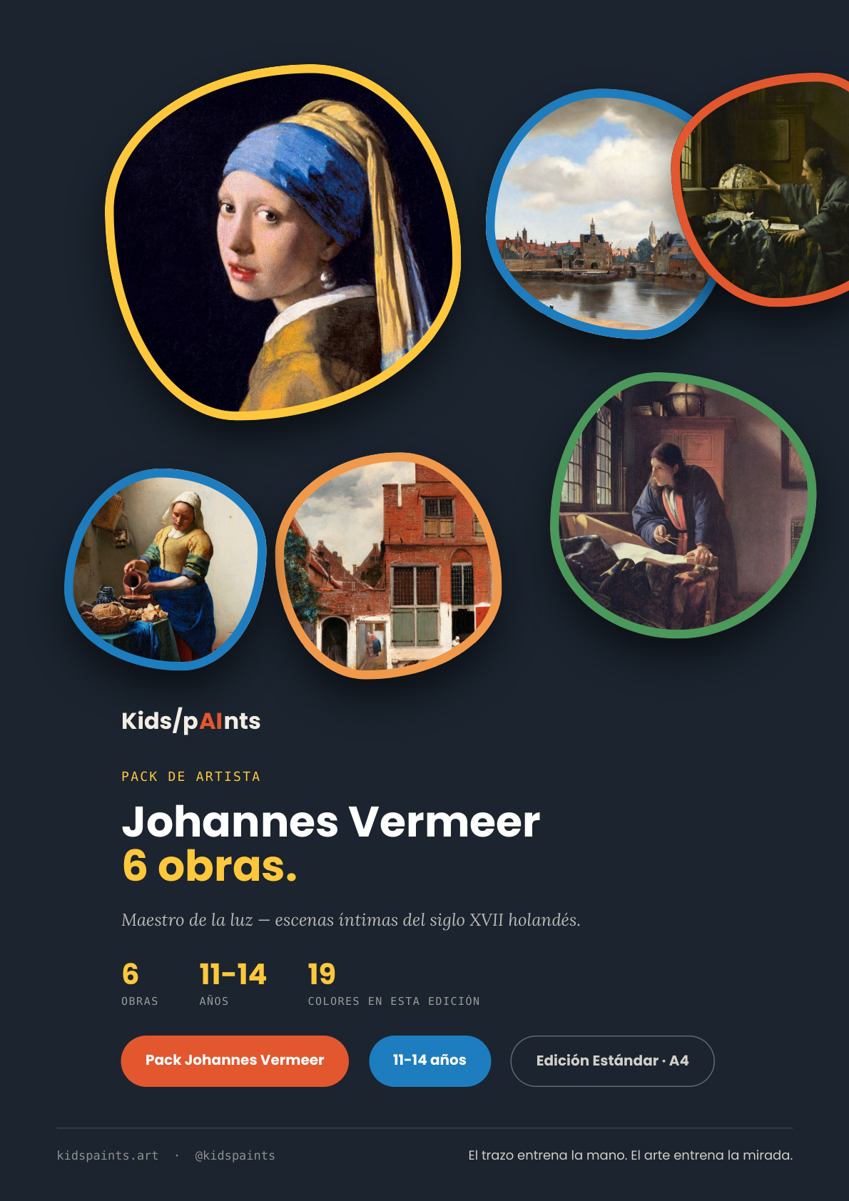 Pack Johannes Vermeer — 6 obras (11-14 años)