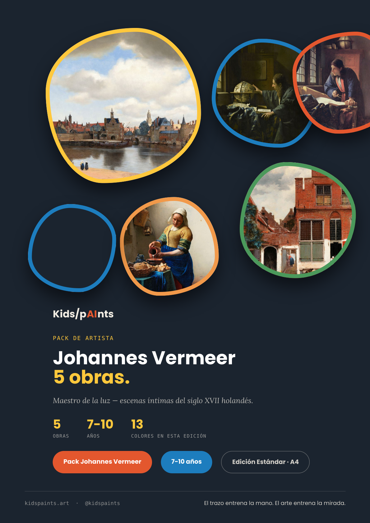 Pack Johannes Vermeer — 5 obras (7-10 años)